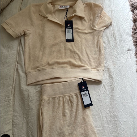 Fila Cream Terry Cloth Outfit - Picture 1 of 1